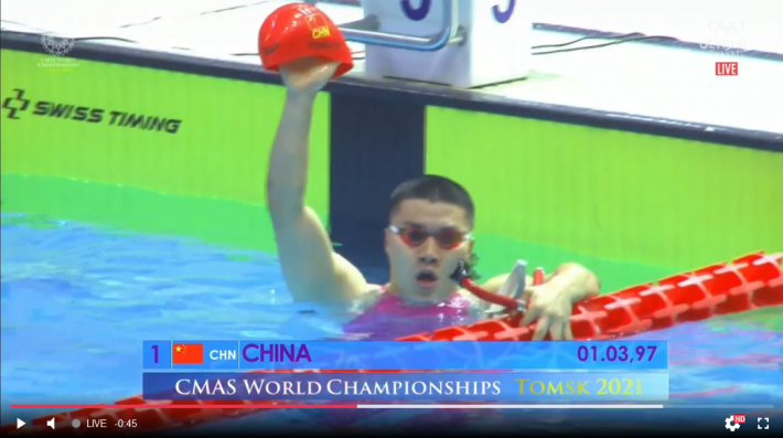 🇨🇳 New World Record 4&#215;50 mix &#8211; China, Finswimmer Magazine - Finswimming News