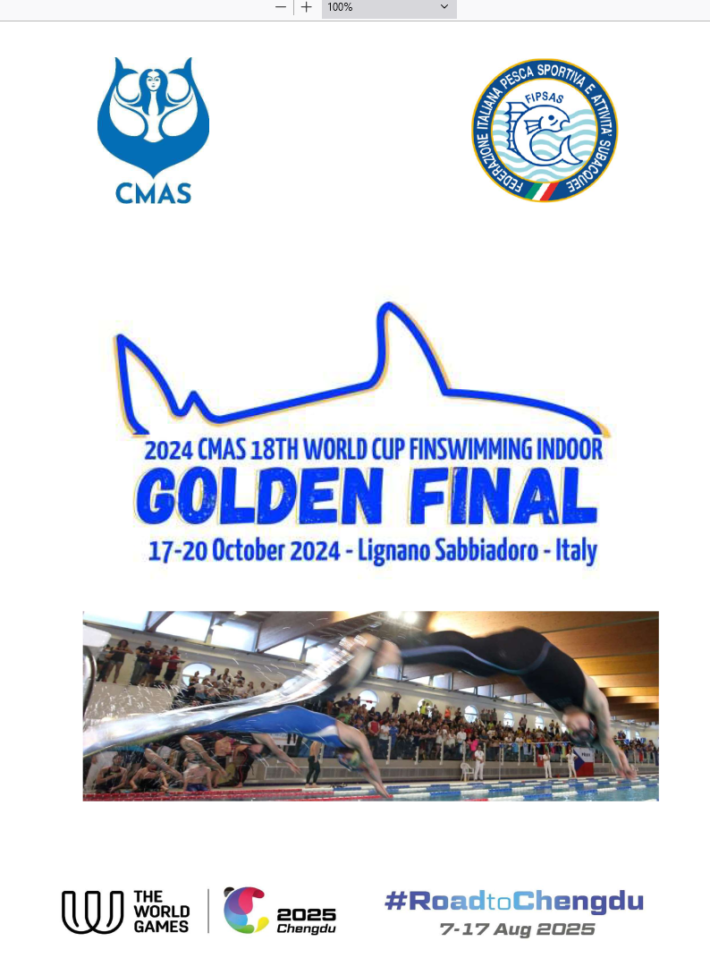 CMAS Finswimming World Cup 2024 Golden Final Lignano Sabbiadoro